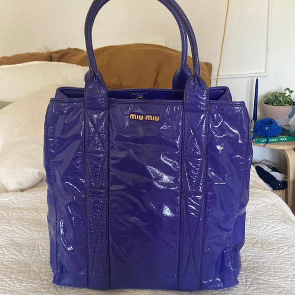 Miu Miu Purple Patent Bag - Picture 1 of 5
